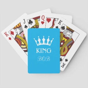 Jeu De Cartes Carte King personnalisée en bleu avec nom