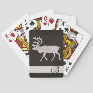 Jeu De Cartes Carte Monogramme vintage Silhouette Buck Deck