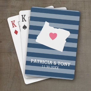 Jeu De Cartes Carte Oregon Accueil Amour de l'État avec Coeur op