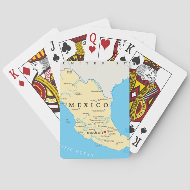Jeu De Cartes Carte politique du Mexique (dos)