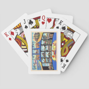 Jeu De Cartes Carte postale Vintage à grandes lettres de l'état