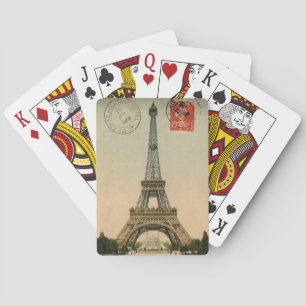 Jeu De Cartes Carte postale vintage Paris Tour Eiffel