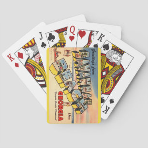 Jeu De Cartes Carte Postale vintage Savannah Beach Players