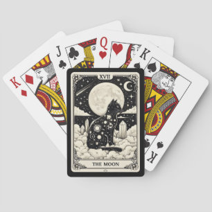 Jeu De Cartes Carte Tarot Cat La Lune Graphique