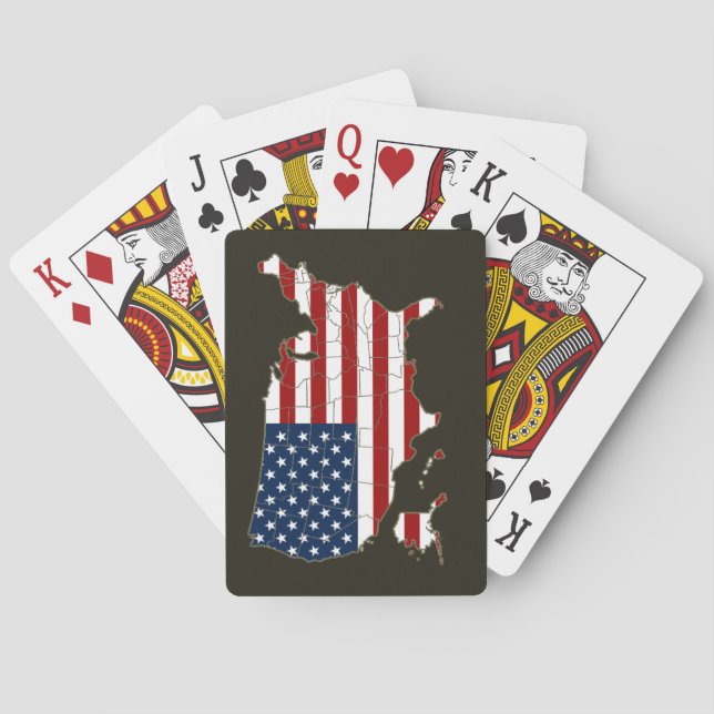 Jeu De Cartes Carte USA avec drapeau américain (dos)