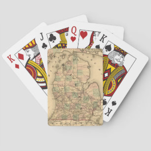 Jeu De Cartes Carte vintage des chemins de fer du Michigan (1876