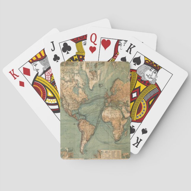 Jeu De Cartes Carte vintage du monde antique (dos)