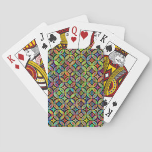 Jeu De Cartes Cartes à motifs floraux prismatiques