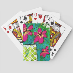 Jeu De Cartes Cartes classiques avec trois fleurs roses Art