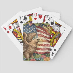 Jeu De Cartes Cartes de drapeau américain vintage, art patriotiq
