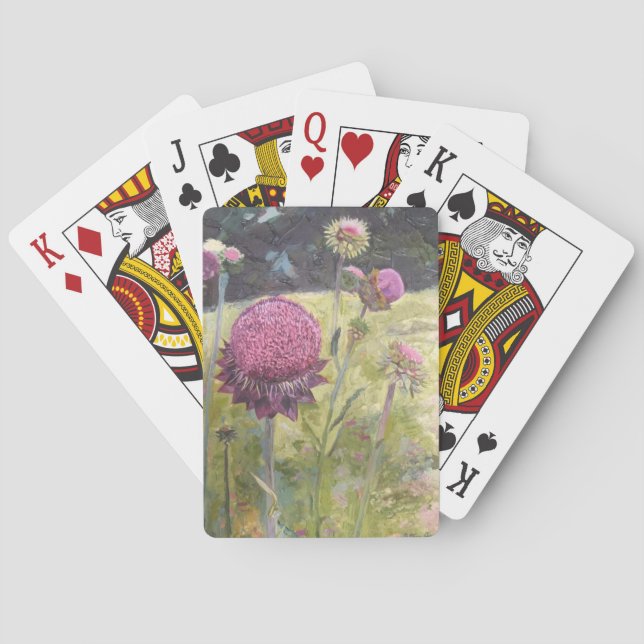 Jeu De Cartes Cartes de fleurs sauvages violettes (dos)