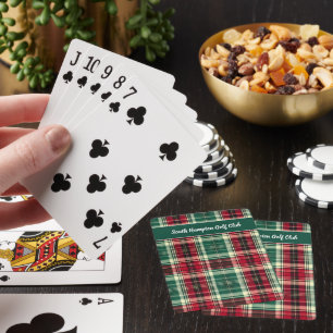 Jeu De Cartes Cartes de golf à carreaux écossais personnalisées