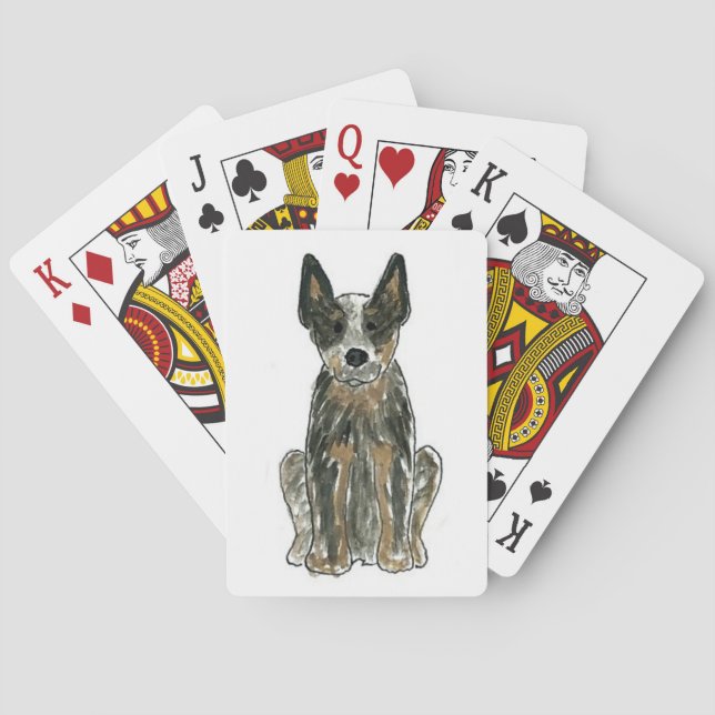 Jeu De Cartes Cartes de jeu bleues de Heeler de chien australien (dos)