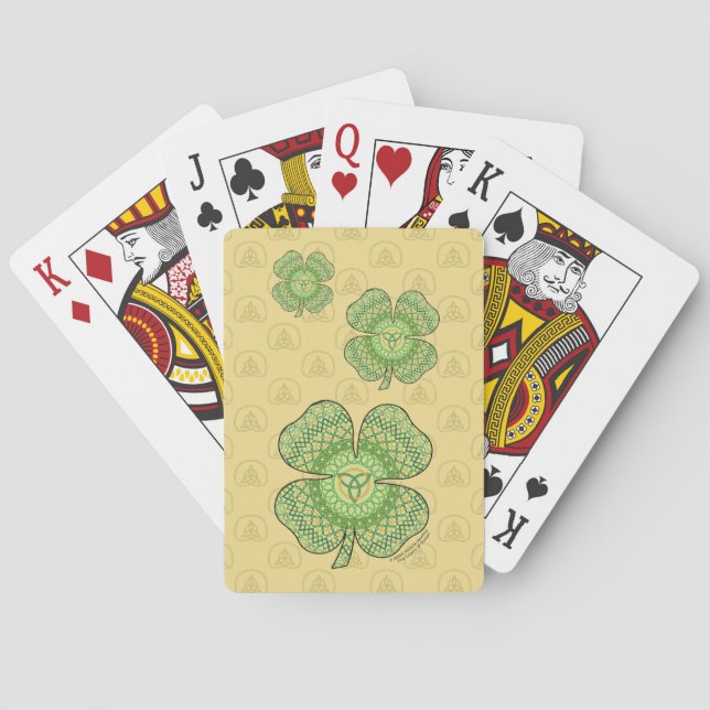 Jeu De Cartes Cartes de Jeu Classique Shamrock Celtique (dos)