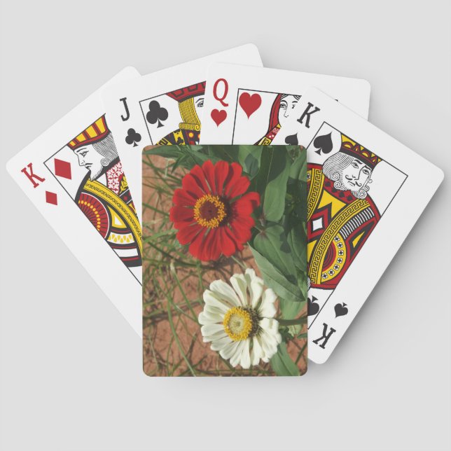 Jeu De Cartes Cartes de Jeu Classique Zinnia Blanche et Zinnia R (dos)