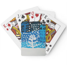 Cartes de jeu d'art d'hiver