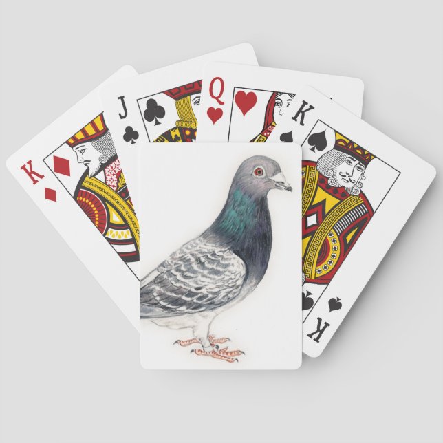 Jeu De Cartes Cartes de jeu d'art d'oiseau de pigeon (dos)