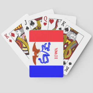 Jeu De Cartes Cartes de jeu de drapeau d'état de l'Iowa