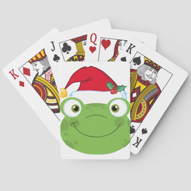 Jeu De Cartes Cartes de jeu de grenouilles de Noël (dos)