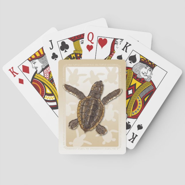 Jeu De Cartes Cartes de jeu de Hatchling de tortue de mer (dos)