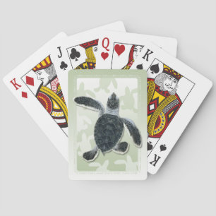 Jeu De Cartes Cartes de jeu de Hatchling de tortue verte