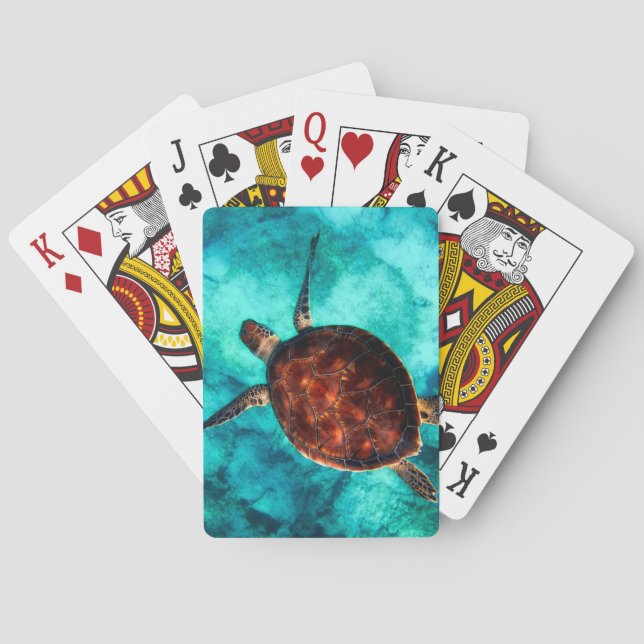 Jeu De Cartes Cartes de jeu de la tortue de mer (dos)