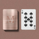 Jeu De Cartes Cartes de jeu de luxe en or Monogrammé Rose brossé<br><div class="desc">Monogramme personnalisé et cadeaux de nom avec l'or rose monogramme personnalisé dans le style de police serif classique avec un beau nom de script au milieu, sur simulé rose métal brossé or faux feuille arrière - plan. Parfait comme cadeaux de la fête de la mère pour maman, cadeaux pour grand-mère,...</div>