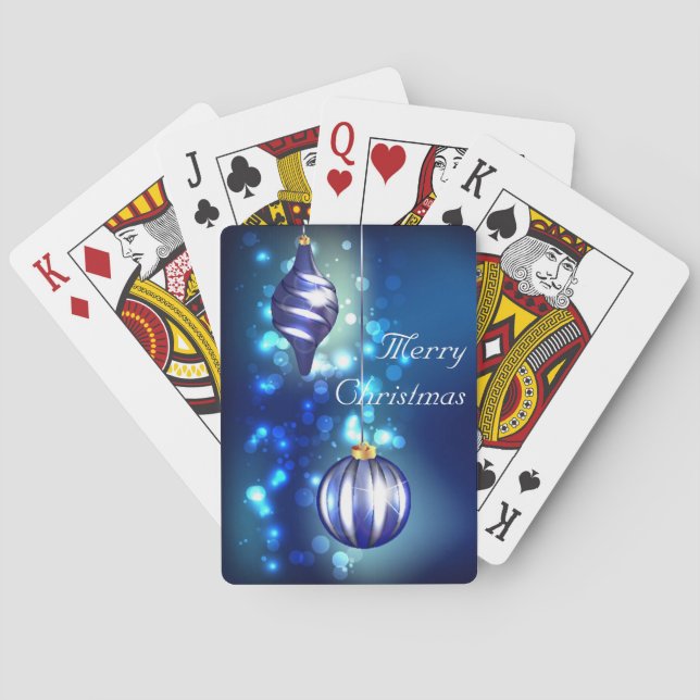 Jeu De Cartes Cartes de Jeu de Noël Bleu (dos)