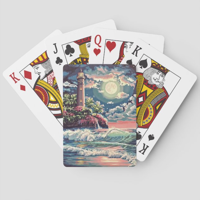 Jeu De Cartes Cartes de jeu de phare peinture personnalisée (dos)