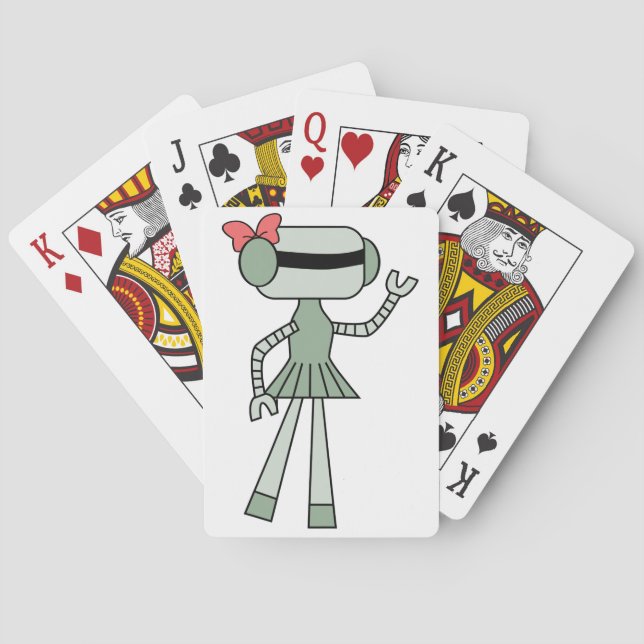 Jeu De Cartes Cartes de jeu de robot de fille (dos)