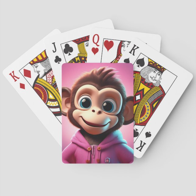 Jeu De Cartes Cartes de jeu de singe de dessin (dos)