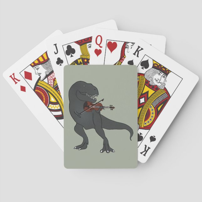 Jeu De Cartes Cartes de jeu de violon de T-Rex (dos)