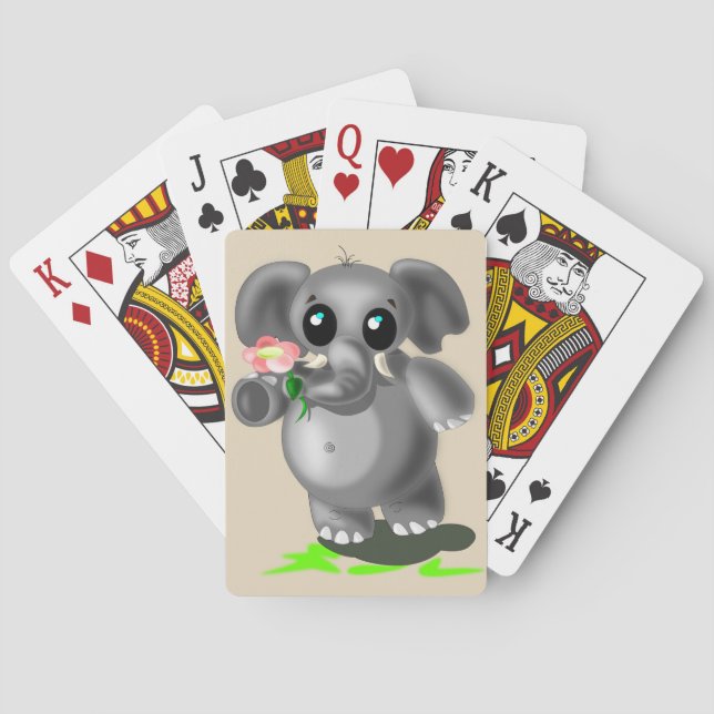 Jeu De Cartes Cartes De Jeu D'Éléphant Cute (dos)