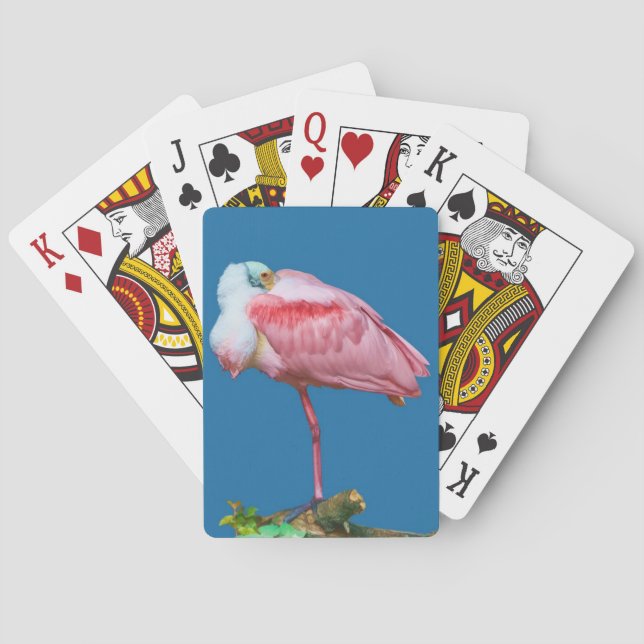 Jeu De Cartes Cartes de jeu d'oiseaux de Spoonbill Roseate (dos)