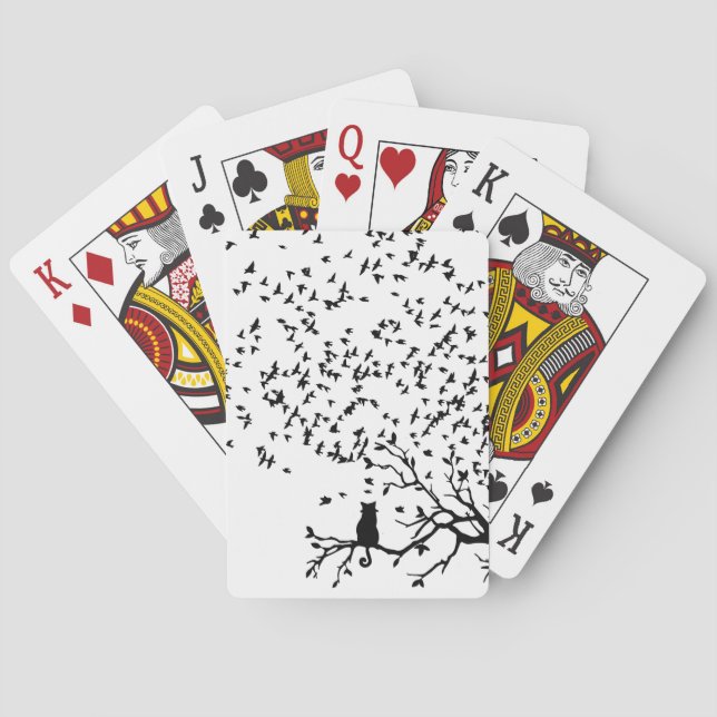 Jeu De Cartes Cartes De Jeu D'Oiseaux Et De Chats (dos)