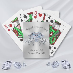 Jeu De Cartes Cartes de jeu du 60e anniversaire de diamant, votr