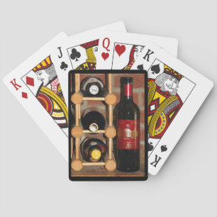 Jeu De Cartes Cartes de jeu en rack pour bouteilles de vin