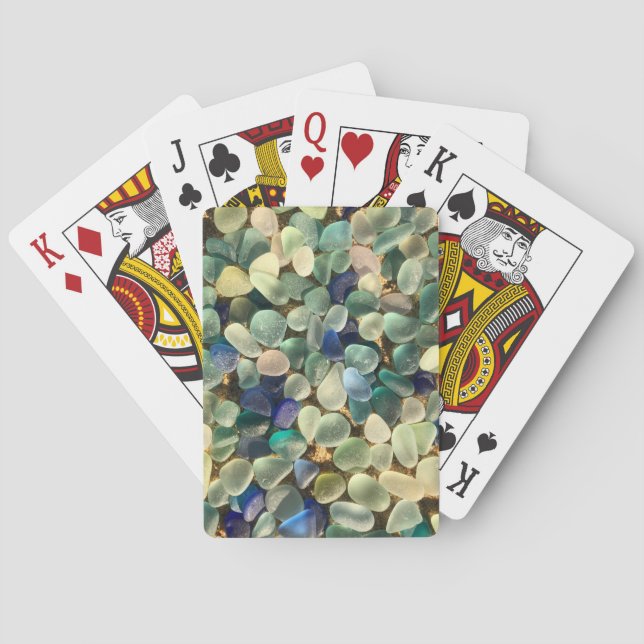 Jeu De Cartes Cartes de jeu en verre de cailloux de mer (dos)