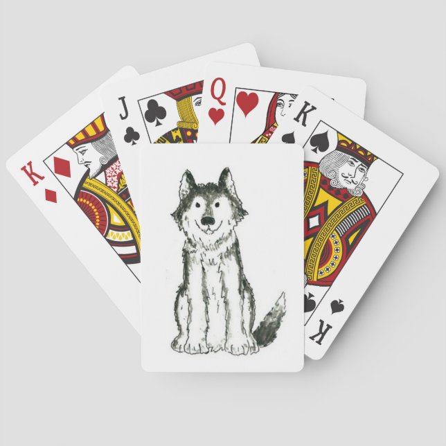 Jeu De Cartes Cartes de jeu enrouées de chien (dos)