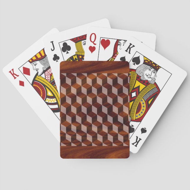 Jeu De Cartes Cartes de jeu - Faux bois incrusté (dos)