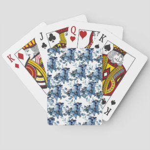 Jeu De Cartes Cartes de jeu florale bleu et vert