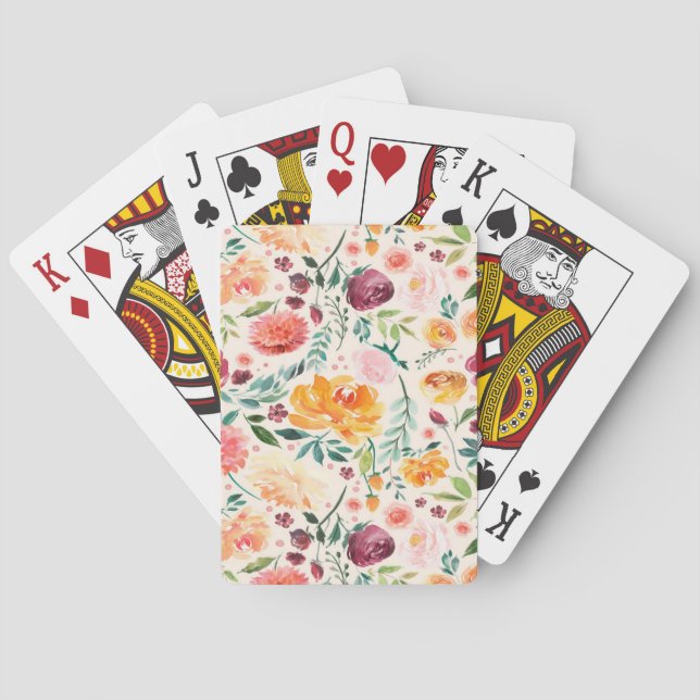 Jeu De Cartes Cartes de jeu florales élégantes (dos)