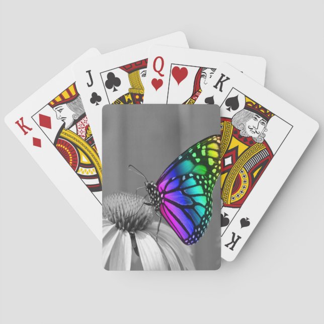 Jeu De Cartes Cartes de jeu florales magnifiques de papillon (dos)