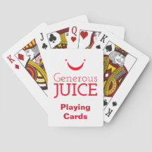 Cartes de jeu généreuses de jus