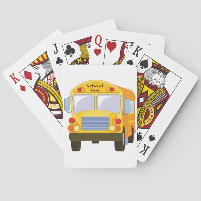 Jeu De Cartes Cartes de jeu jaunes d'autobus scolaire (dos)