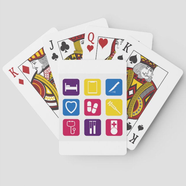 Jeu De Cartes Cartes de jeu Médicales d'icônes (dos)