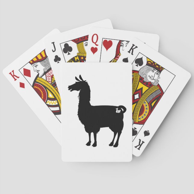 Jeu De Cartes Cartes de jeu noires de lama (dos)