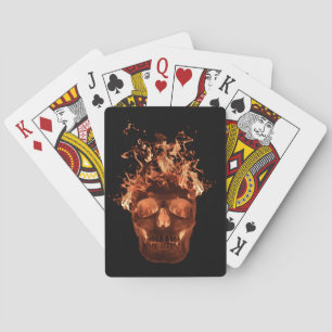 Jeu De Cartes Cartes de jeu Orange Fire Skull