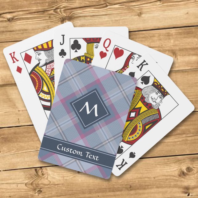 Jeu De Cartes Cartes de jeu Pastel Blue et Rose Tartan (Créateur téléchargé)