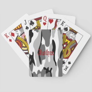 Jeu De Cartes Cartes de jeu personnalisées en gris et noir